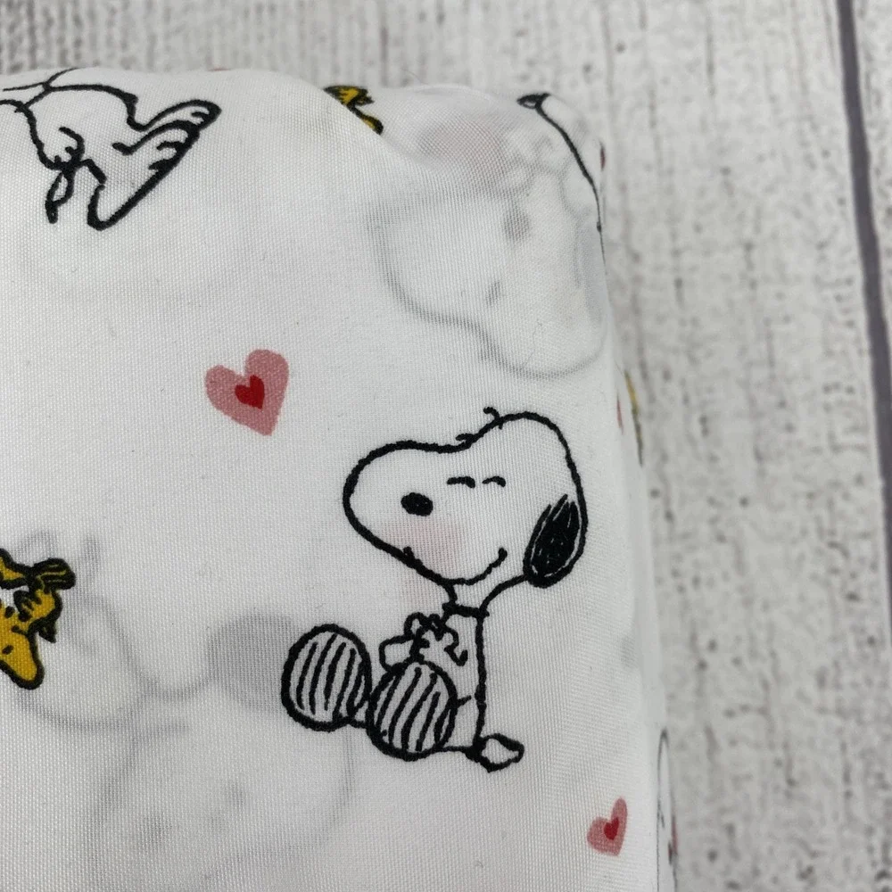 Peanuts Snoopy Sheet Set FULL White Woodstock Hearts Love Valentines Berkshire